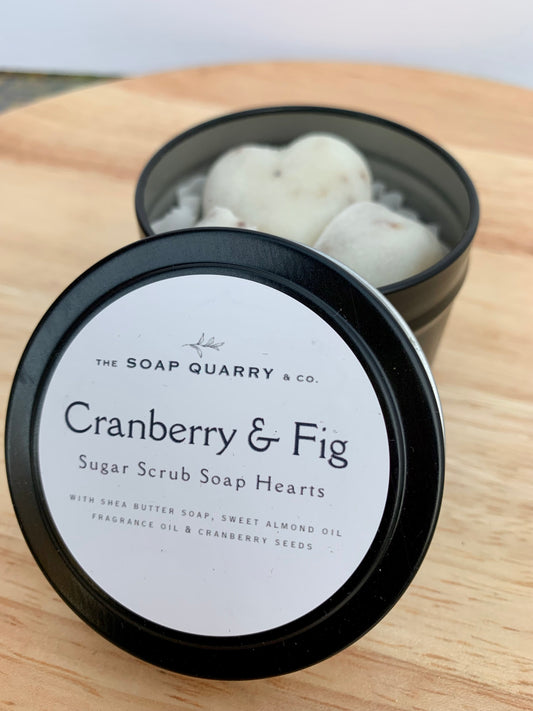 Cranberry & Fig Sugar Scrub Soap Hearts